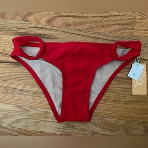 Kona Sol Red Bikini Bottoms S NWT